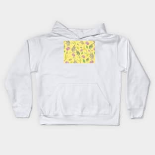 festive watercolor flowers 7 Kids Hoodie